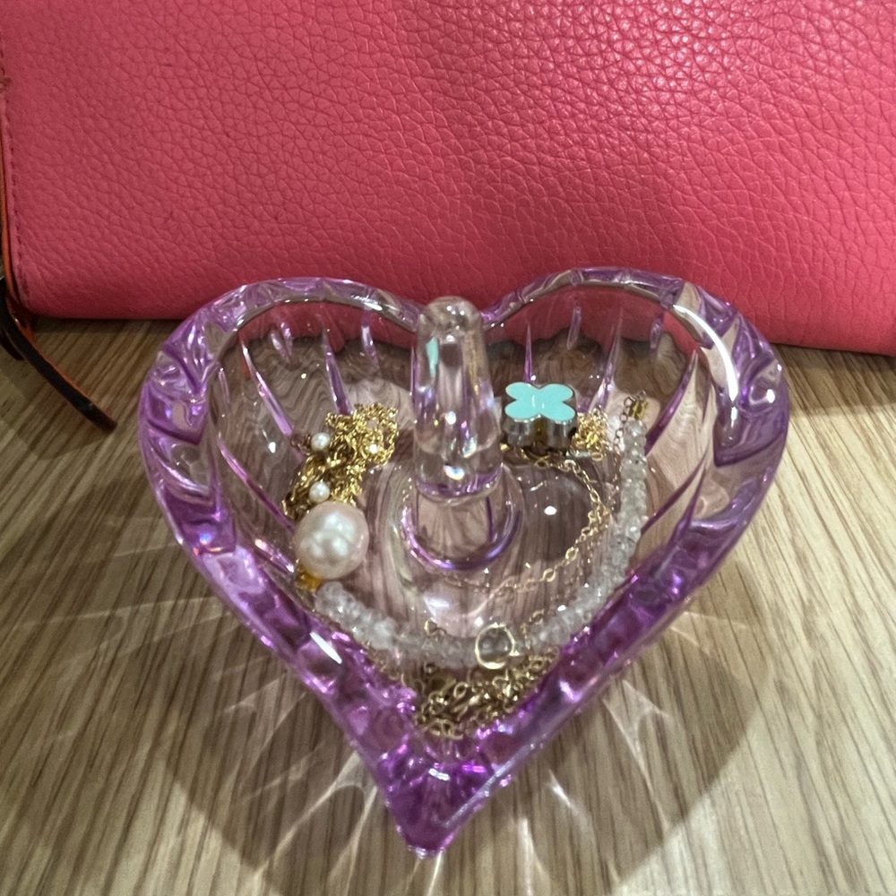 Pink Glass Ring/ jewelry Holder